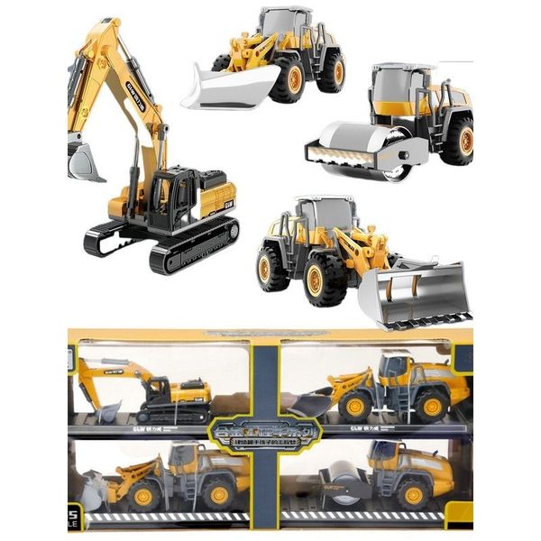 Set 4 Xe Công Trình Hợp Kim GLW 825A Cho Bé Từ 3 Tuổi