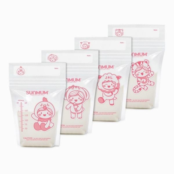 Túi Trữ Sữa Sunmum Thái Lan,  3 Khoá Zipper Chắc Chắn, Giữ Sữa An Toàn 100ML, 150ML, 250ML