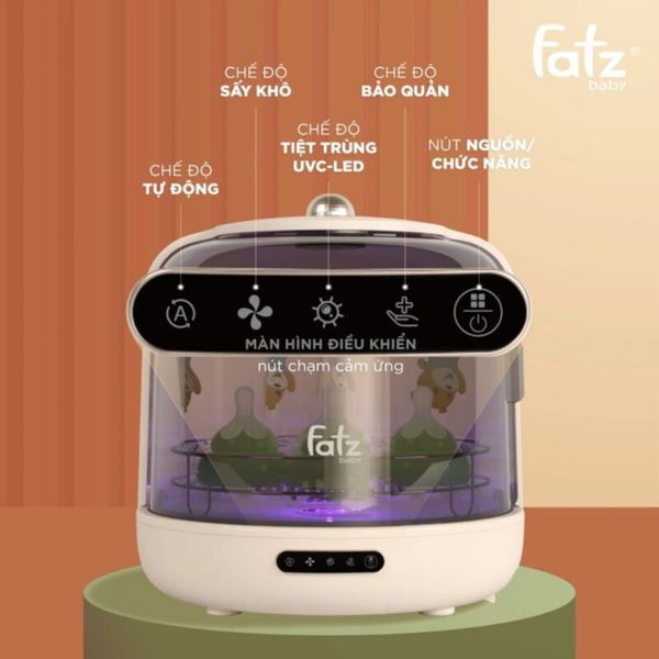 Máy Úp Bình Sữa, Tiệt Trùng UVC, Sấy Khô Và Bảo Quản Fatzbaby Tidy 2 – FB4613ZH