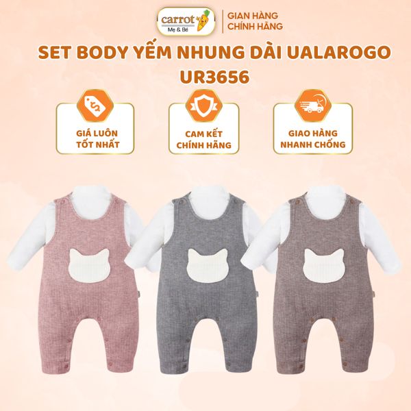 Set Body Yếm Nhung UR 3656 Cho Bé 3 Tháng Tới 2 Tuổi Vải Cotton Thông Thoáng
