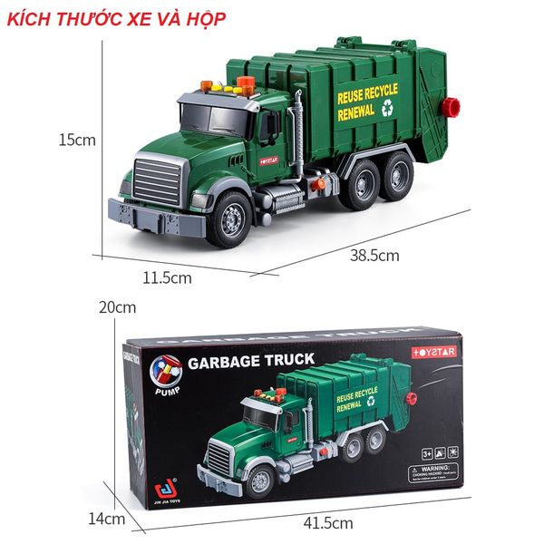 Xe Rác Jin Jia Toys 666-53p Đồ Chơi Trẻ Em Có Đèn Và Âm Thanh Kèm 3 Thùng Rác
