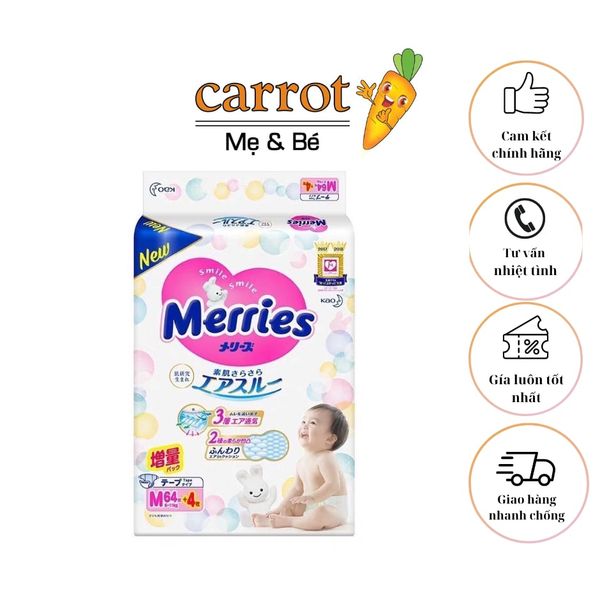 Tã - Bỉm quần Merries nội địa Nhật size M 56 + 4 miếng (6-11kg)