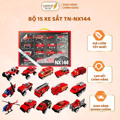 Bộ Đồ Chơi 15 Xe Sắt TN-NX144 Gồm Xe Cứu Hoả, Xe Cứu Thương Cho Bé Từ 3 Tuổi