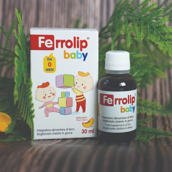Siro Bổ Sung Sắt Ferrolip Baby 0M+, Vị Đào Thơm Ngon Lọ 30ML