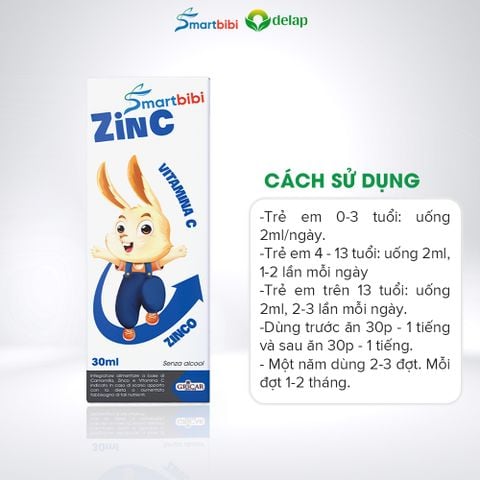 Kẽm Smartbibi Zinc Chai 30ml, Siro Hỗ Trợ Cải Thiện Tình Trạng Biếng Ăn Cho Bé - Mẹ Và Bé Carrot
