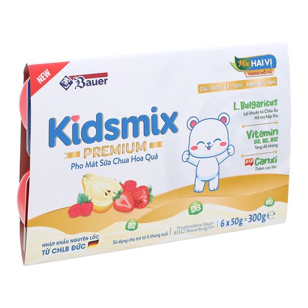 Sữa Chua KIDSMIX Vị Trái Cây Cho Bé Lốc 6 Hộp và 4 Hộp