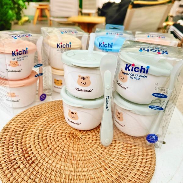 Bộ Cốc Và Chén Ăn Dặm Cho Bé Kichi Kèm Muỗng