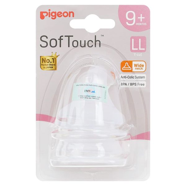 Núm Ti Pigeon Silicon Siêu Mềm Plus Cổ Rộng Đủ Size