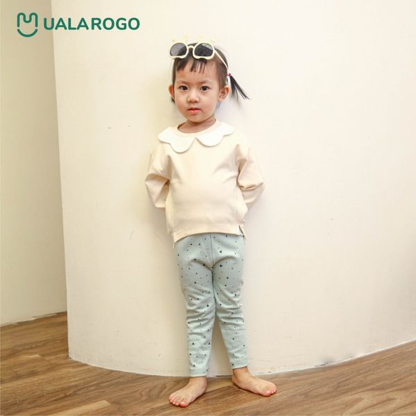 Bộ Dài Tay Thu Đông Nỉ Cotton Chấm Bi UalaRogo UR 3668 Cho Bé Từ 1-5Y