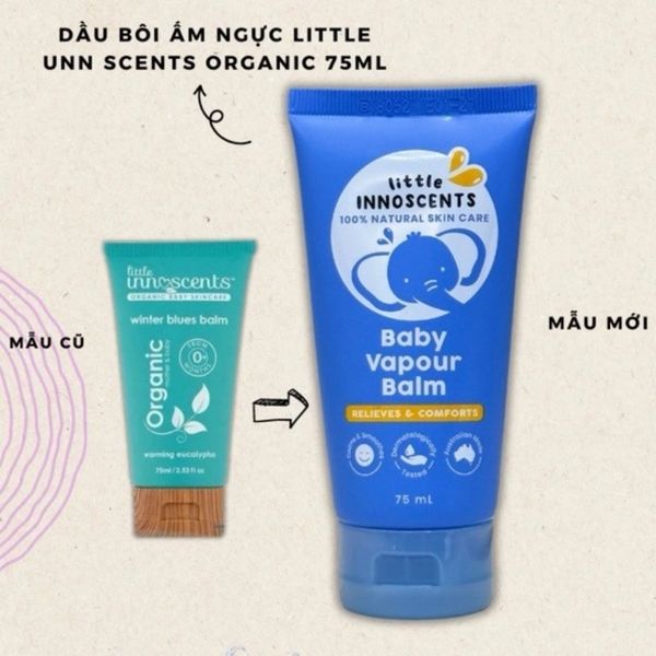 Dầu Bôi Organic LITTLE INNOSCENTS, Giữ Ấm, Chống Cảm Cho Bé 75ML Chính Hãng