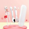 Set Thìa, Dĩa, Đũa Hình Thú Kèm Hộp Đựng Cho Bé