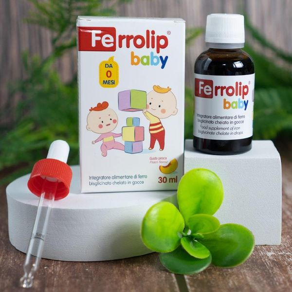 Siro Bổ Sung Sắt Ferrolip Baby 0M+, Vị Đào Thơm Ngon Lọ 30ML