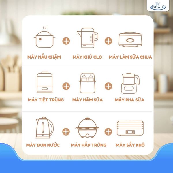 Máy Tiệt Trùng Đa Năng Gluck GX26, Máy Hầm Cháo Chậm Cao Cấp, Mấy Sấy Khô, Bình Đun Nước