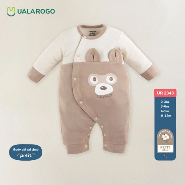 Bộ Body Dài UalaRogo UR 2343 Cài Chéo Chất Liệu Petit Cho Bé Từ 0-12M