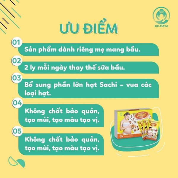 Ngũ Cốc Bầu Lạc Lac, Ngũ Cốc Lợi Sữa Lạc Lạc Plus Cho Mẹ Hộp 30 Gói