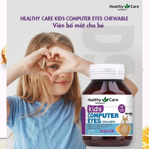Viên Bổ Mắt Cho Bé Healthy Care Kids Computer Eyes 60 viên, Giảm Đau Mắt, Mỏi Mắt, Khô Mắt Cho Bé