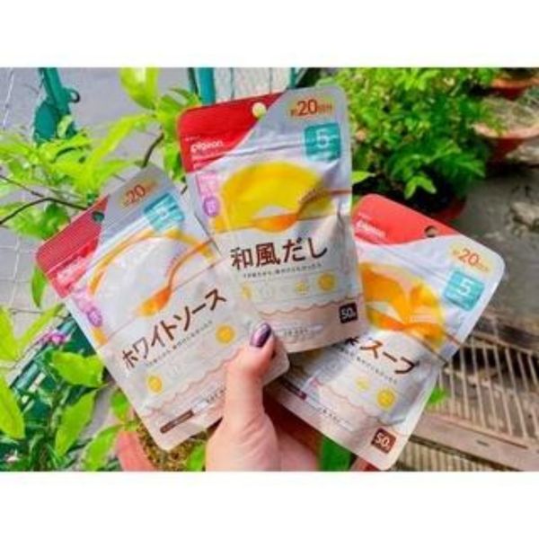 Bột Nước Dùng Daishi Pigeon Gà Pho Mai 50G Cho Bé Từ 5M+