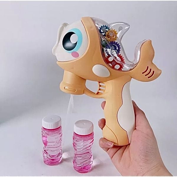 Bộ Đồ Chơi Máy Bắn Bong Bóng Hình Con Cá Nhựa