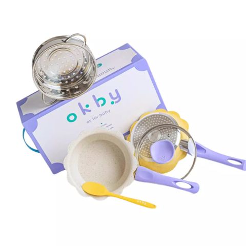 Bộ Nồi Chảo Xửng Hình Hoa OkBy, Chống Dính, Dùng Cho Mọi Loại Bếp