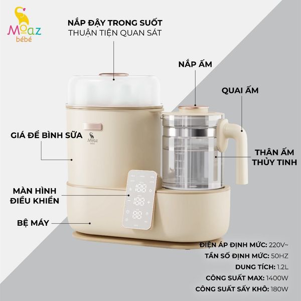 Máy Tiệt Trùng Sấy Khô, Đun Nước Đa Năng MOAZ BEBE MB 046