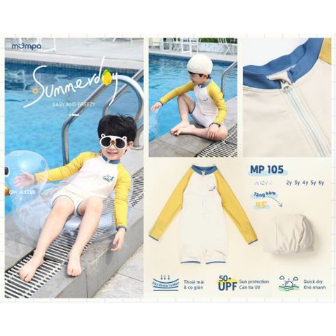 Đồ Bơi Bé Trai Mompa 2-6 Tuổi Có Tặng Kèm Mũ
