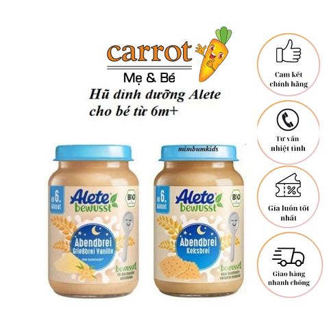 Hũ Dinh dưỡng Alete Đức 190g, Ngũ Cốc Dinh Dưỡng Alete Ăn Liền Cho Bé Từ 6 Tháng
