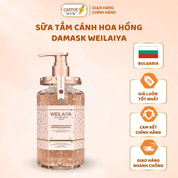 Sữa Tắm Trắng Da Cánh Hoa Hồng Weilaiya 450ml Giúp Da Căng Mướt, Mịn Màng Và Trắng Hồng Tự Nhiên