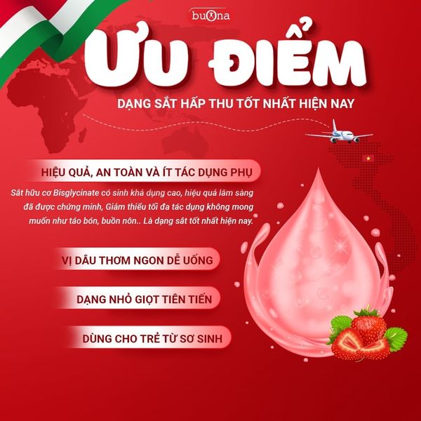 Sắt Hữu Cơ Dạng Nhỏ Giọt Buona Ferrodue Lọ 15ml, Bổ Sung Sắt Cho Trẻ