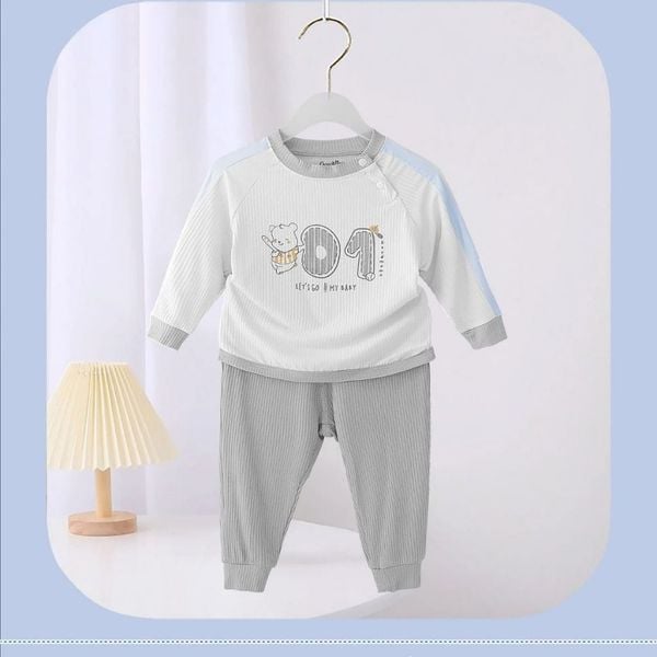 Bộ Dài Tay GoodMama Chất Liệu Micro Modal GBD4-26 Cho Bé Trai, Bé Gái 24-36M