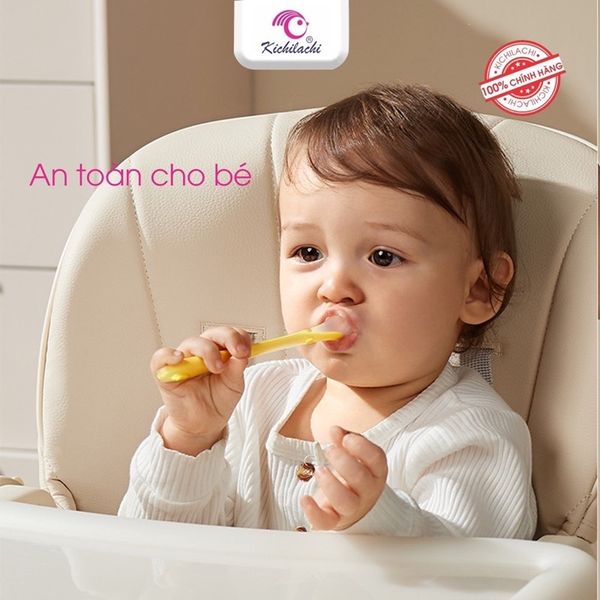 Set 2 Thìa Silicon Ăn Dặm Kichilachi, Thìa Ăn Dặm Cho Bé