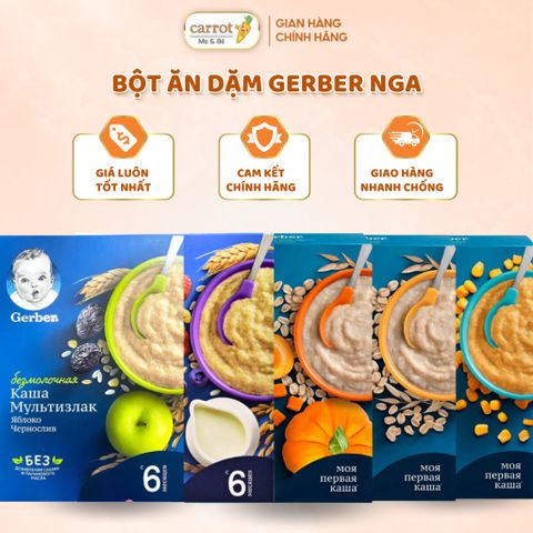 Bột Ăn Dặm Gerber Nga Cho Bé 4 -6 Tháng Tuổi 180g (Hộp)