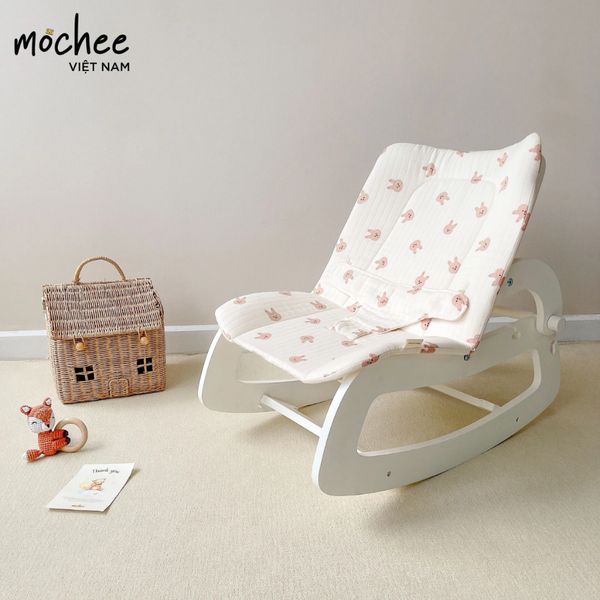 Ghế Bập Bênh MOCHEE Đa Năng, Chất Liệu Cao Cấp Tặng Kèm Đệm Cho Bé Nằm Ngủ Thư Giãn