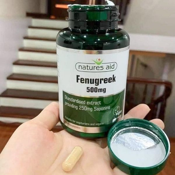 Viên Uống Lợi Sữa Cỏ Cà Ri Natures Aid Fenugreek 500mg, Anh 90 Viên