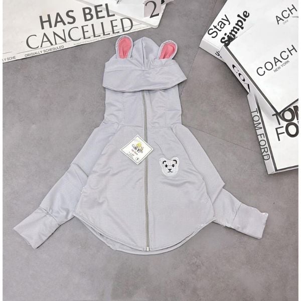 Áo Khoác Chống Nắng Cho Bé Thông Hơi Kim Cương Tai Thỏ