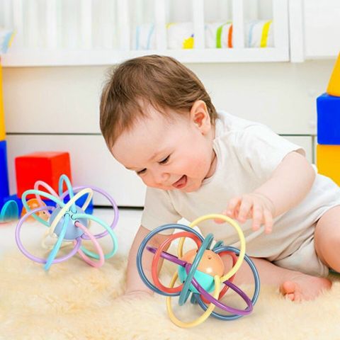 Gặm Nướu Silicone Cầu Vòng Baby-K, Đồ Chơi Gặm Nướu Cho Bé