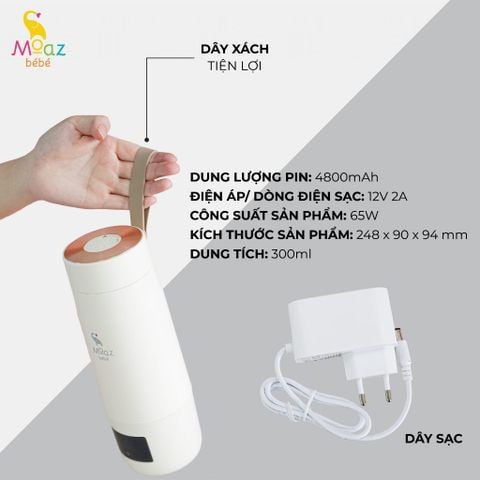 Bình Đun Nước Pha Sữa Di Động Moaz BeBe MB 085