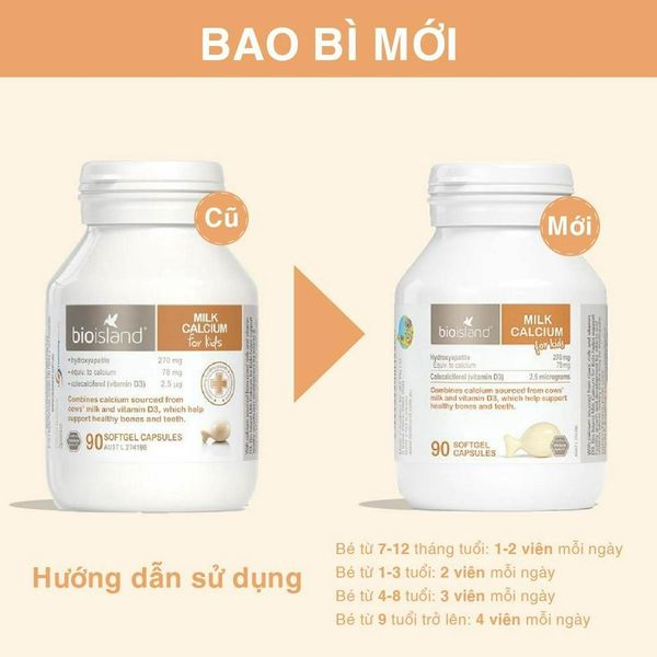 Viên Nhai Canxi Sữa Hữu Cơ Bioisland For Kid 90 Viên Cho Bé Phát Triển Toàn Diện, Cao Lớn, Khỏe Mạnh, Chống Còi Xương