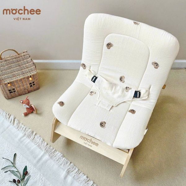 Ghế Bập Bênh MOCHEE Đa Năng, Chất Liệu Cao Cấp Tặng Kèm Đệm Cho Bé Nằm Ngủ Thư Giãn