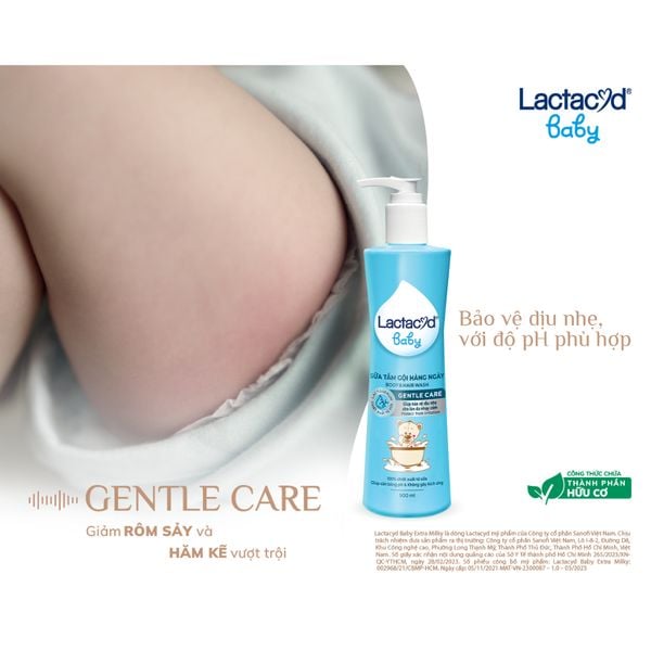 Sữa Tắm Gội Lactacyd baby Gentle Care Xanh Dương, Bảo Vệ Dịu Nhẹ Cho Làn Da Nhạy Cảm, Giảm Rôm Sẩy