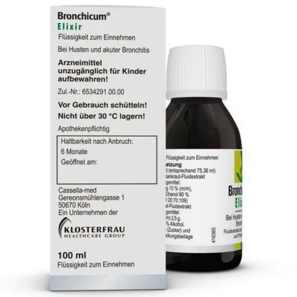 Siro Giảm Ho Bronchicum Elixir Cho Trẻ Từ 6 Tháng Tuổi 100ML