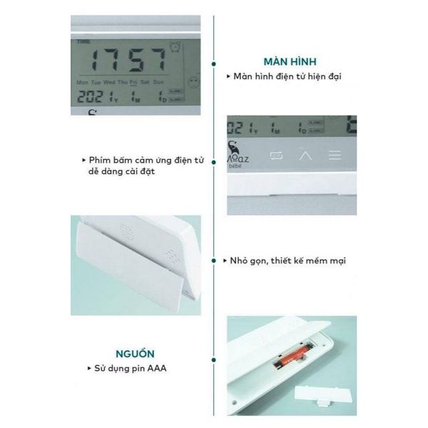 Nhiệt Ẩm Kế MoazbébéÉ - Nhỏ Gọn, Nhiều Màu, Màn Hình LCD Lớn - MB-027