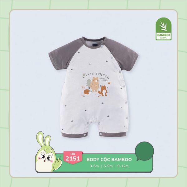 Bộ Body Cài Lệch Cộc Tay UALA ROGO UR2151, Body Đùi Vải Sợi Tre Bamboo Mát