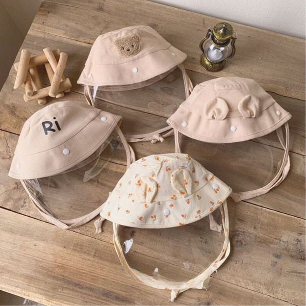 Mũ Chống Giọt Bắn Cho Bé Hình Tai Gấu Nhiều Màu Cho Bé Trai, Bé Gái