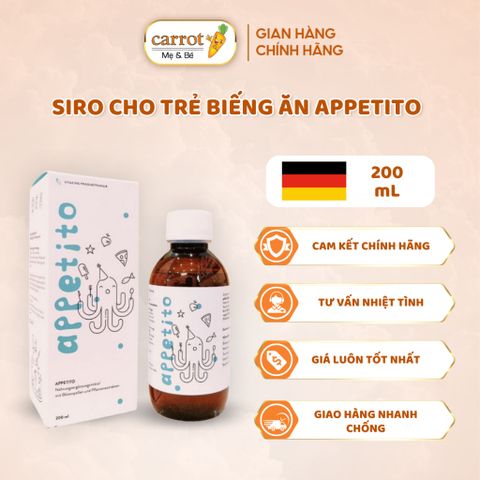 Siro Cho Trẻ Biếng Ăn Appetito Đức Lọ 200ML Cho Bé 6M+