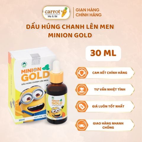Dầu Húng Chanh Lên Men Minion Gold, Dầu Cỏ Dạ Hương, Cải Thiện Thị Lực, Cho Trẻ Từ 6 Tháng  30ML