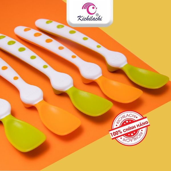 Thìa Kichi Kèm Hộp, Thìa Ăn Dặm Cho Bé Chính Hãng