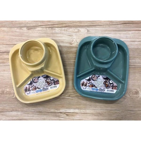 Khay Nhựa 4 Ngăn BBQ Dish, Khay Ăn Dặm Cho Bé