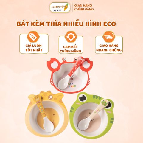 Bát Ăn Dặm Kèm Thìa Nhiều Hình Eco, Chén Ăn Dặm Cho Bé