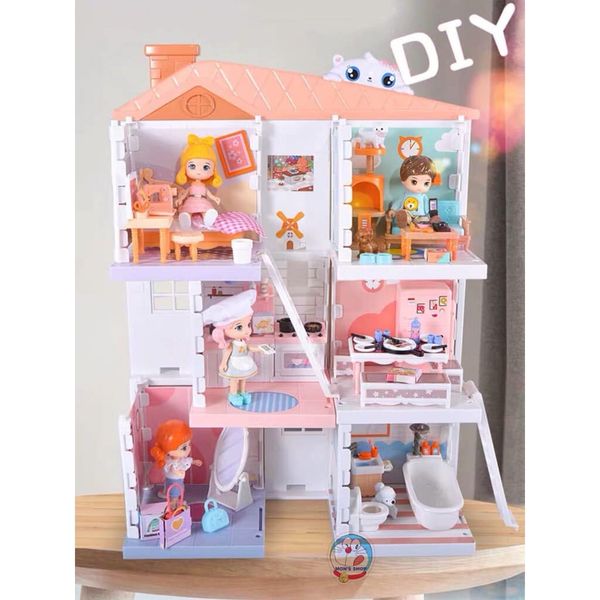 Hộp nhà búp bê DIY Little World WS8971 (hộp)
