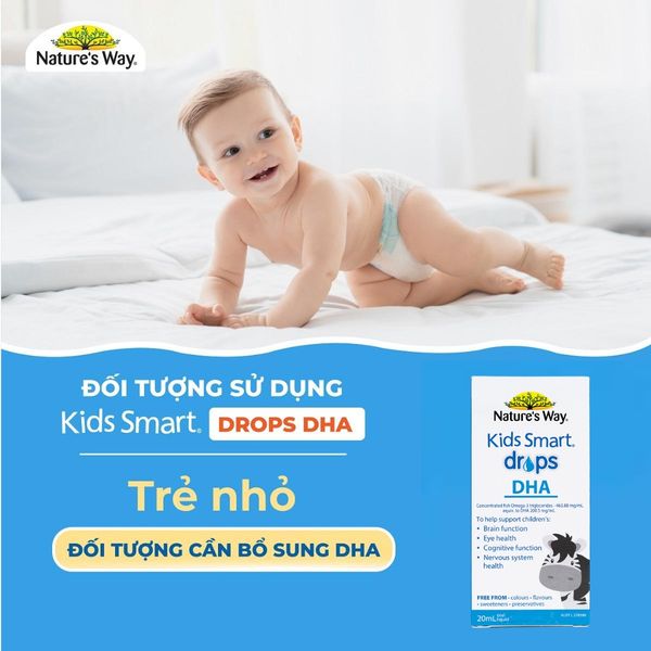 DHA Nature's Way Kids Smart Drops DHA Dạng Giọt 20ml Giúp Tăng Trí Thông Minh, Phát Triển Não Bộ Cho Bé